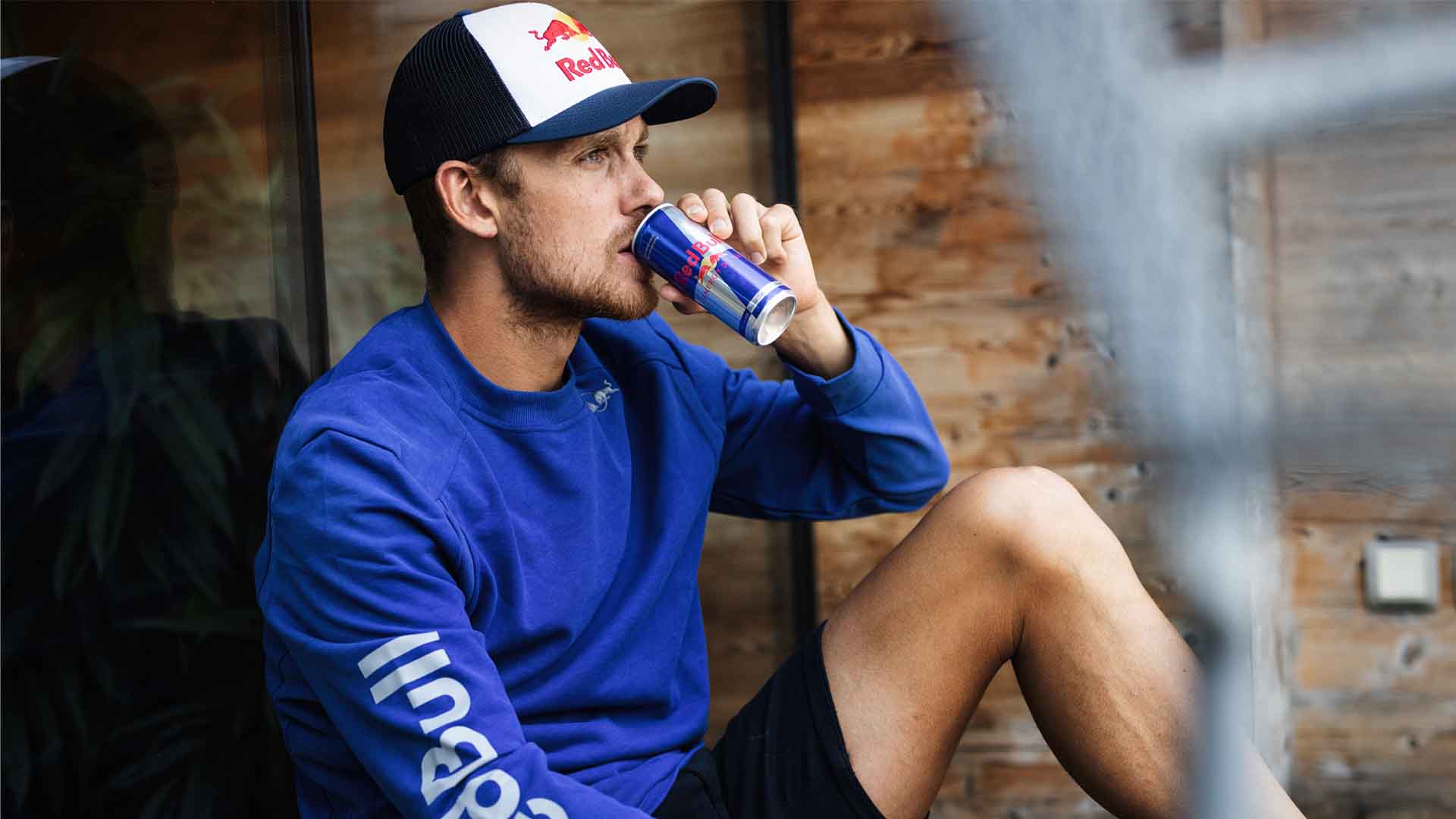Daniel Baekkegaard drinking a Red Bull